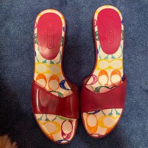 RARE Pink COACH mini heels